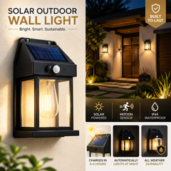Solar Outdoor & Camping Light with Motion Sensor, Automatic Night Lighting & Waterproof Design