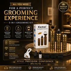 3 in 1 grooming kit | Multiple trimming attachments