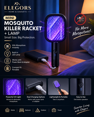 Mosquito Killer Racket – Portable Electric Bug Zapper with Power Bank and Adapter Support for Home